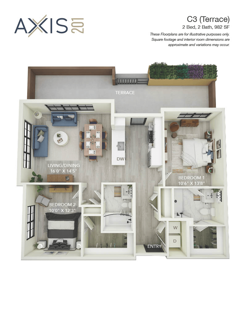 2 Bed  2 Bath